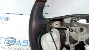 Bare steering wheel Lexus LS460 LS600h 07-12 black leather, mahogany, heated, for re-upholstery, scratches, worn