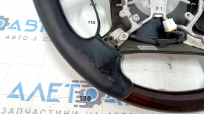 Bare steering wheel Lexus LS460 LS600h 07-12 black leather, mahogany, heated, for re-upholstery, scratches, worn