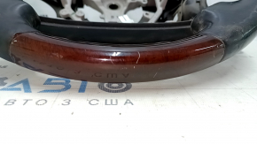 Bare steering wheel Lexus LS460 LS600h 07-12 black leather, mahogany, heated, for re-upholstery, scratches, worn