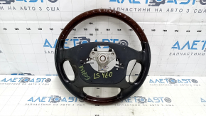 Bare steering wheel Lexus LS460 LS600h 07-12 black leather, mahogany, heated, for re-upholstery, scratches, worn