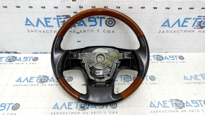 Bare steering wheel Lexus RX350 RX450h 10-12 pre-rest, brown leather with dark wood, worn leather, crack on the pad