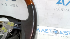 Bare steering wheel Lexus RX350 RX450h 10-12 pre-rest, brown leather with dark wood, worn leather, crack on the pad