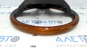Bare steering wheel Lexus RX350 RX450h 10-12 pre-rest, brown leather with dark wood, worn leather, crack on the pad