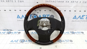 Bare steering wheel Lexus RX350 RX450h 10-12 pre-rest, brown leather with dark wood, worn leather, crack on the pad