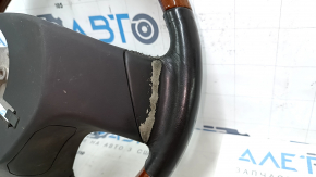 Bare steering wheel Lexus RX350 RX450h 10-12 pre-rest, brown leather with dark wood, worn leather, crack on the pad