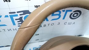 Naked steering wheel Porsche Cayenne 958 11-16 beige leather, with buttons and paddles, scratches, bumps, chip, for dry cleaning