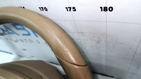 Naked steering wheel Porsche Cayenne 958 11-16 beige leather, with buttons and paddles, scratches, bumps, chip, for dry cleaning