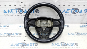 Naked steering wheel Jeep Cherokee KL 14-20 leather black, without heating, with lower pad, scratches, bumps