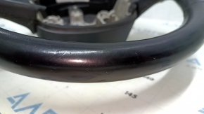 Naked steering wheel Jeep Cherokee KL 14-20 leather black, without heating, with lower pad, scratches, bumps