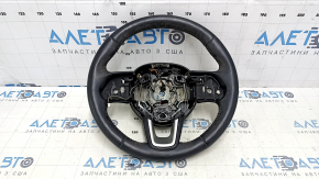 Naked steering wheel Jeep Compass 17-21 leather, black, with pads, heated, scratches, for dry cleaning, bumps