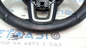 Naked steering wheel Jeep Compass 17-21 leather, black, with pads, heated, scratches, for dry cleaning, bumps