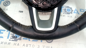 Naked steering wheel Jeep Compass 17-21 leather, black, with pads, heated, scratches, for dry cleaning, bumps
