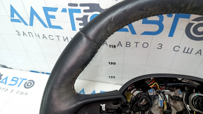 Naked steering wheel Jeep Compass 17-21 leather, black, with pads, heated, scratches, for dry cleaning, bumps