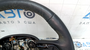 Naked steering wheel Jeep Compass 17-21 leather, black, with pads, heated, scratches, for dry cleaning, bumps