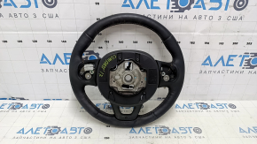 Naked steering wheel Jeep Compass 17-21 leather, black, with pads, heated, scratches, for dry cleaning, bumps