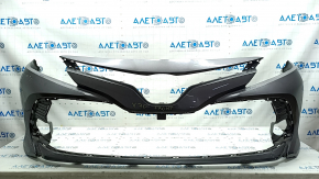 Front bumper bare Toyota Camry v70 18-20 LE\XLE without parking sensors, graphite, dented, scratches, made, broken fastening
