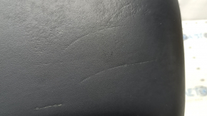 Armrest of the central console Audi Q5 80A 18-20 leather black gray stitching, retractable, scratches, leather defect