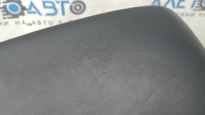 Armrest of the central console Audi Q5 80A 18-20 leather black gray stitching, retractable, scratches, leather defect