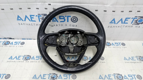 Naked steering wheel Jeep Cherokee KL 14-21 leather black, heated, with lower pad, scratches, abrasions, bumps