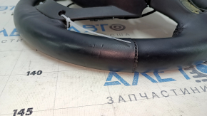 Naked steering wheel Jeep Cherokee KL 14-21 leather black, heated, with lower pad, scratches, abrasions, bumps