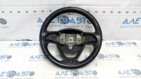 Naked steering wheel Jeep Cherokee KL 14-20 leather black, without heating, with lower pad, scratches, bumps, scuffs