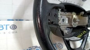 Naked steering wheel Jeep Cherokee KL 14-20 leather black, without heating, with lower pad, scratches, bumps, scuffs