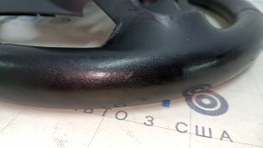 Naked steering wheel Jeep Cherokee KL 14-20 leather black, without heating, with lower pad, scratches, bumps, scuffs