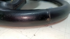 Naked steering wheel Jeep Cherokee KL 14-20 leather black, without heating, with lower pad, scratches, bumps, scuffs
