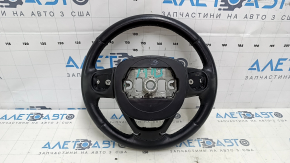 Naked steering wheel Jeep Cherokee KL 14-20 leather black, without heating, with lower pad, scratches, bumps, scuffs