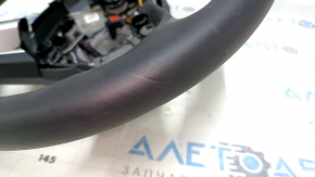 Naked steering wheel Jeep Compass 17-21 leather, black, with pads, heated, dents, scratches