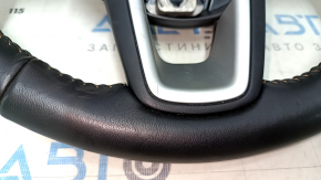 Naked steering wheel Jeep Compass 17-21 leather, black, with pads, scratches, dents