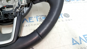 Naked steering wheel Jeep Compass 17-21 leather, black, with pads, heated, scratches, bumps