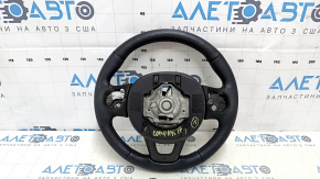 Naked steering wheel Jeep Compass 17-21 leather, black, with pads, heated, scratches, bumps