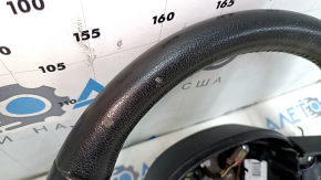 Naked steering wheel Jeep Renegade 15-17 leather black, without cushion and buttons, scratches, abrasions