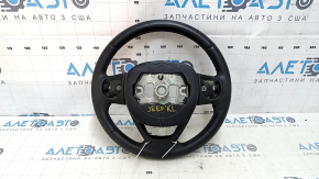 Naked steering wheel Jeep Cherokee KL 14-20 leather black, without heating, with lower pad, scratches