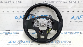 Naked steering wheel Subaru Outback 15-17 leather, black, with rear pad, scuffs, scratches, dent