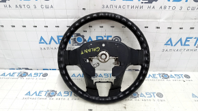 Naked steering wheel Mitsubishi Galant 04-06 rubber black, bump, needs cleaning, rubbed, scratches