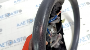 Naked steering wheel Mazda 3 14-16 BM pre-rest, rubber, black, with rear pad, worn, scratches