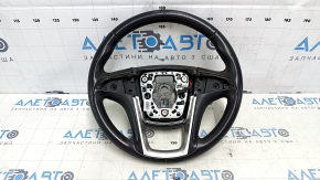 Naked steering wheel GMC Terrain 10-17 leather, black, no buttons, scuffs, scratches, dents