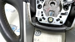 Naked steering wheel GMC Terrain 10-17 leather, black, no buttons, scuffs, scratches, dents
