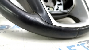 Naked steering wheel GMC Terrain 10-17 leather, black, no buttons, scuffs, scratches, dents