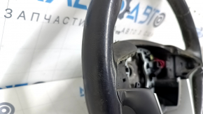 Naked steering wheel GMC Terrain 10-17 leather, black, no buttons, scuffs, scratches, dents