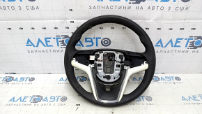 Naked steering wheel Chevrolet Volt 11-15 rubber with white overlay, without buttons, for dry cleaning, scratches, scuffs