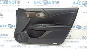 Door trim card front right Honda Accord 16-17 leather black, armrest leather black, molding under wood gloss, for cleaning