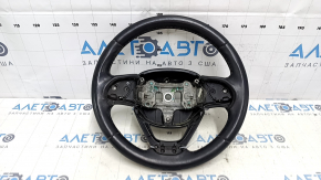 Naked steering wheel Jeep Cherokee KL 14-20 leather black, without heating, with lower pad, scratches, bumps