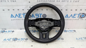 Bare steering wheel Dodge Journey 11-15 black rubber, no buttons, with pads, dry cleaning, scratches, scuffs