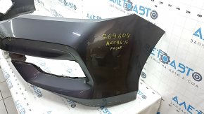Bare front bumper Honda Accord 16-17 rest, hybrid, graphite, broken fasteners, dented, scratches, sand