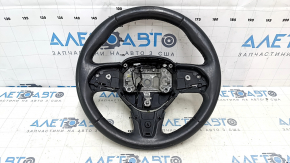 Naked steering wheel Chrysler 200 15-17 leather black, worn, needs cleaning, scratches, bumps