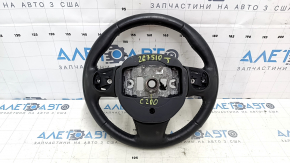 Naked steering wheel Chrysler 200 15-17 leather black, worn, needs cleaning, scratches, bumps