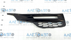 Front bumper side grille left Honda Accord 16-17 under PTF hybrid, with overlay black gloss, crack, bumps